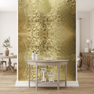Golden Mosaic Decorative Sheet | Textured Designer Panel (4 ft & 8 ft)