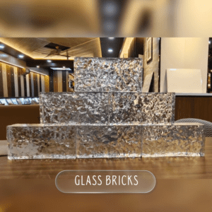 Rough Textured Decorative Glass Brick | Glass Brick for Wall Partitions