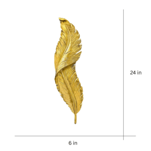 Decorative Resin Leaf Wall Art – Clear Finish Hanging Sculpture, 24×6 inches