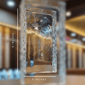 8×4×2 Inch Decorative Glass Brick | Clear Textured Glass Block for Wall Partitions