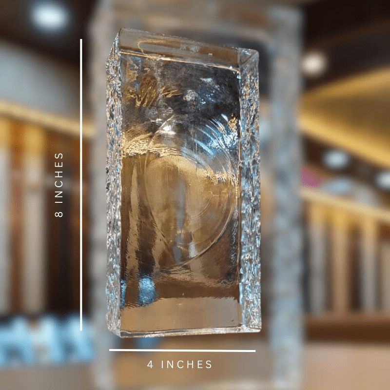 8×4×2 Inch Decorative Glass Brick | Clear Textured Glass Block for Wall Partitions